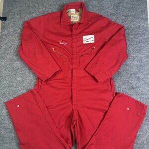 Vintage Walls Coveralls Mens Extra Large Red Blizzard Pruf Insulated USA Made